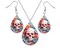 3D Teal and Pink Floral Skull Earrings or Necklace Set - Teardrop Earrings - Country Jewelry - Western Jewelry - Gift Set product 1